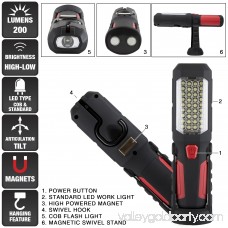 200 Lumen 37 LED Worklight Flashlight with Hook & Magnets by Stalwart 564755563